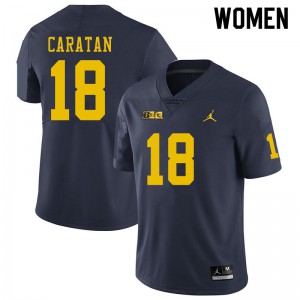#18 George Caratan Michigan Jordan Brand Women's Stitched Jersey Navy